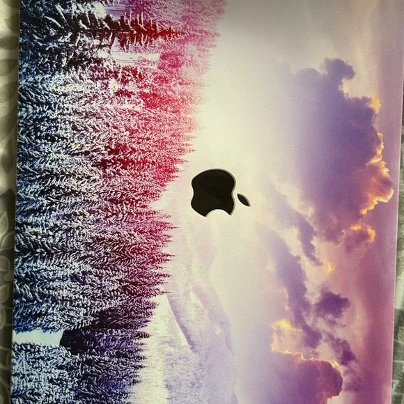 Apple MacBook Case with Purple and Pink Sky Design